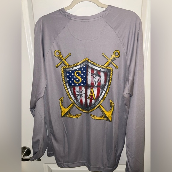 Soul of Adventure Gray Long Sleeve “captain” Rash Guard/Fishing Shirt - Picture 4 of 5